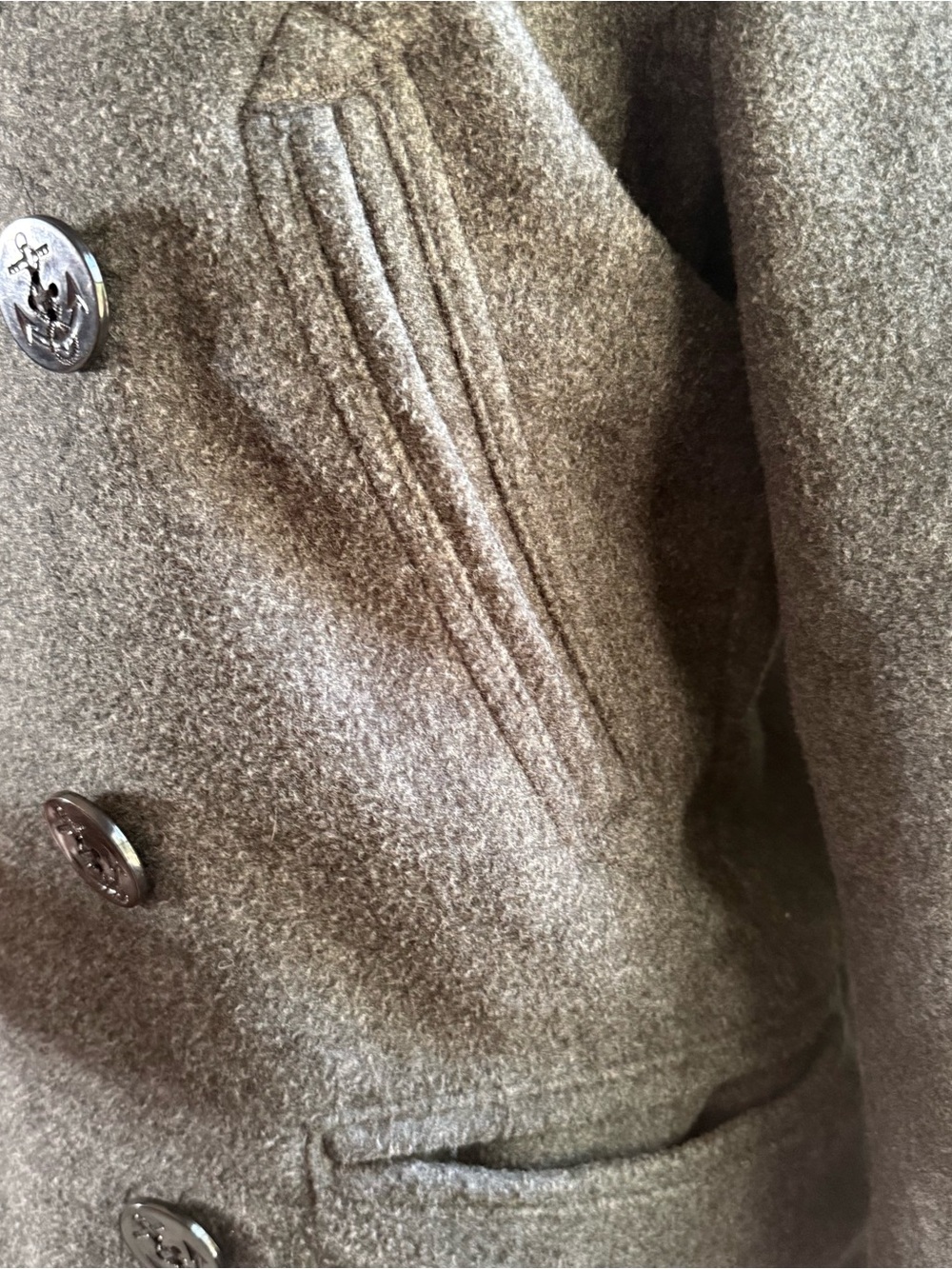 Old Navy Charcoal Gray Double-Breasted Peacoat - Picture 4 of 7